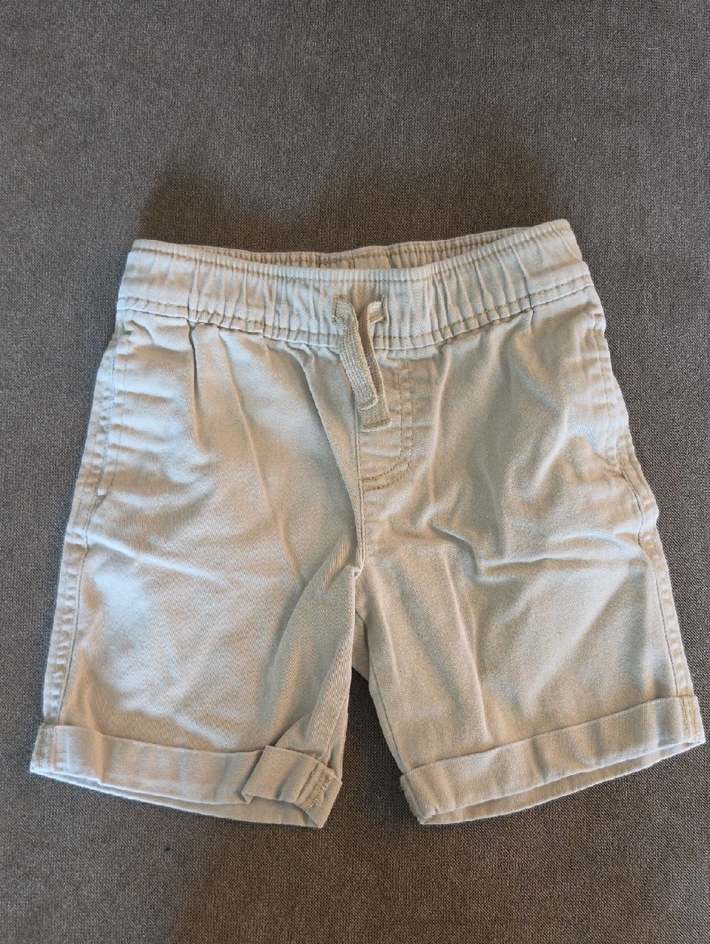 okie dokie Beige Drawstring Kids Shorts